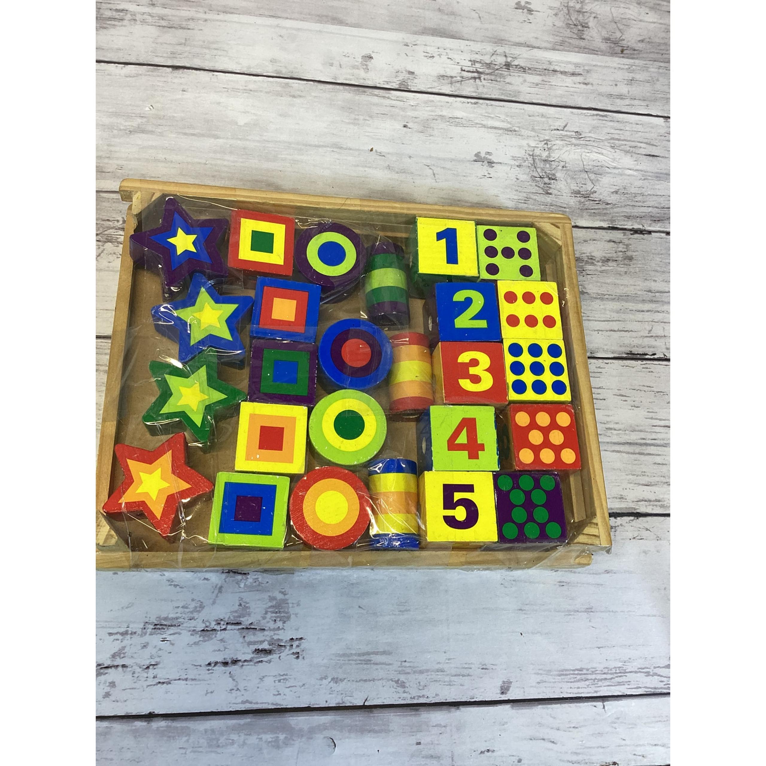 Melissa & Doug Lacing Beads Includes 27 Wooden Beads And 2 Laces
