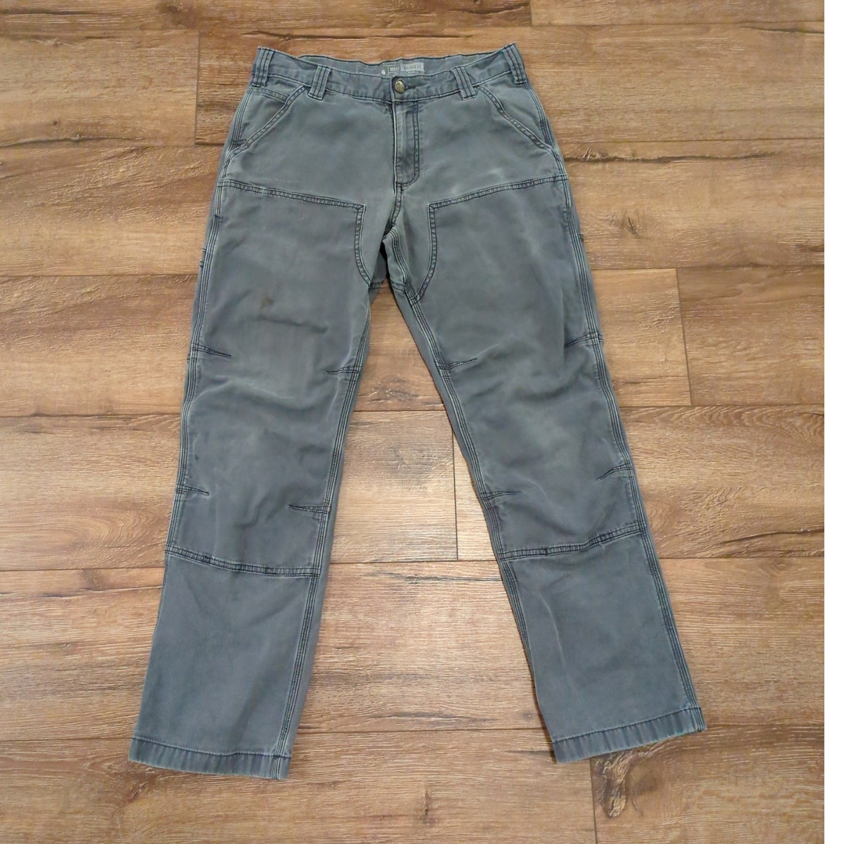 Carhart Men's Size 32x27 Double Knee Pants Carpenter Workwear Rugged Faded Gray