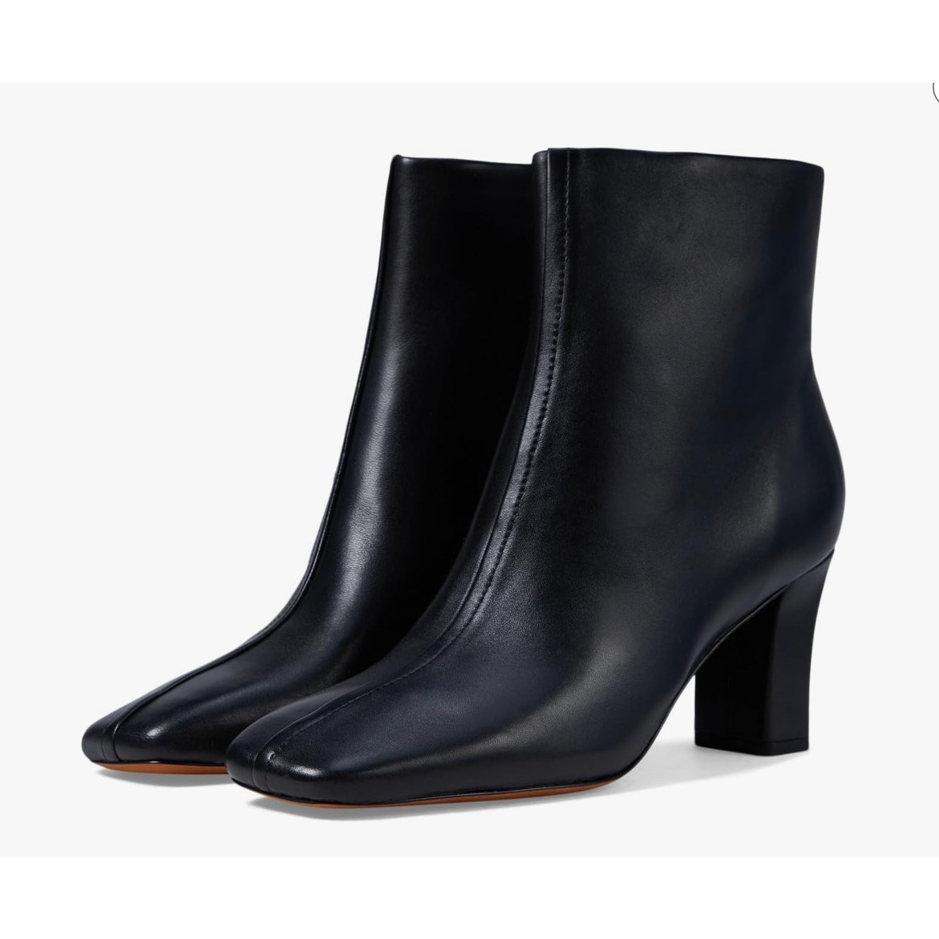 Vince Charli Booties Black Size 8.5 NIB Polished Leather Upper Foam Footbed