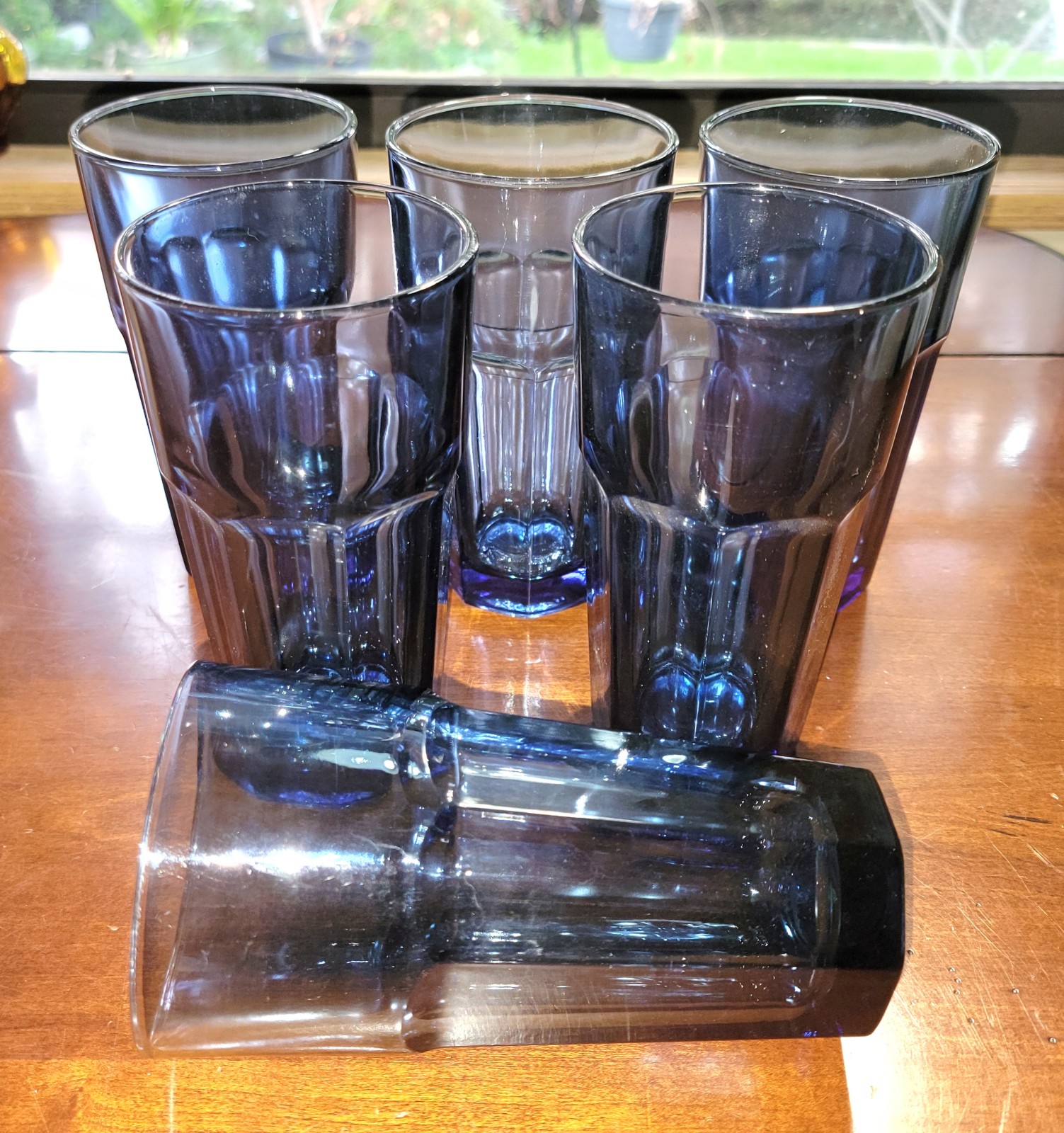 Libbey Glass Gibralter in Dusky Blue, Set of 6 Tall Coolers