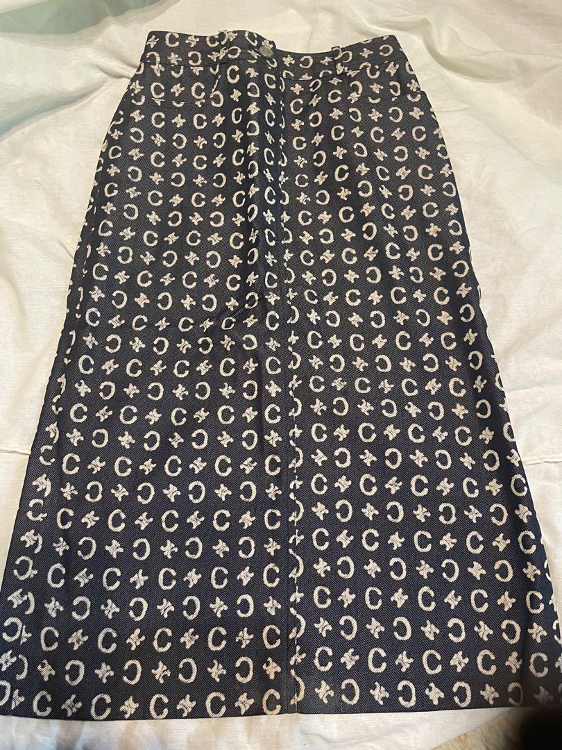 CELINE Logo All-Over Pattern Skirt Size 34 Brand New, Unused