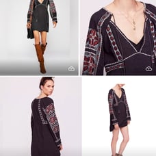Free People All My Life Embroidered Tunic Dress women XS boho Bohemia baby doll