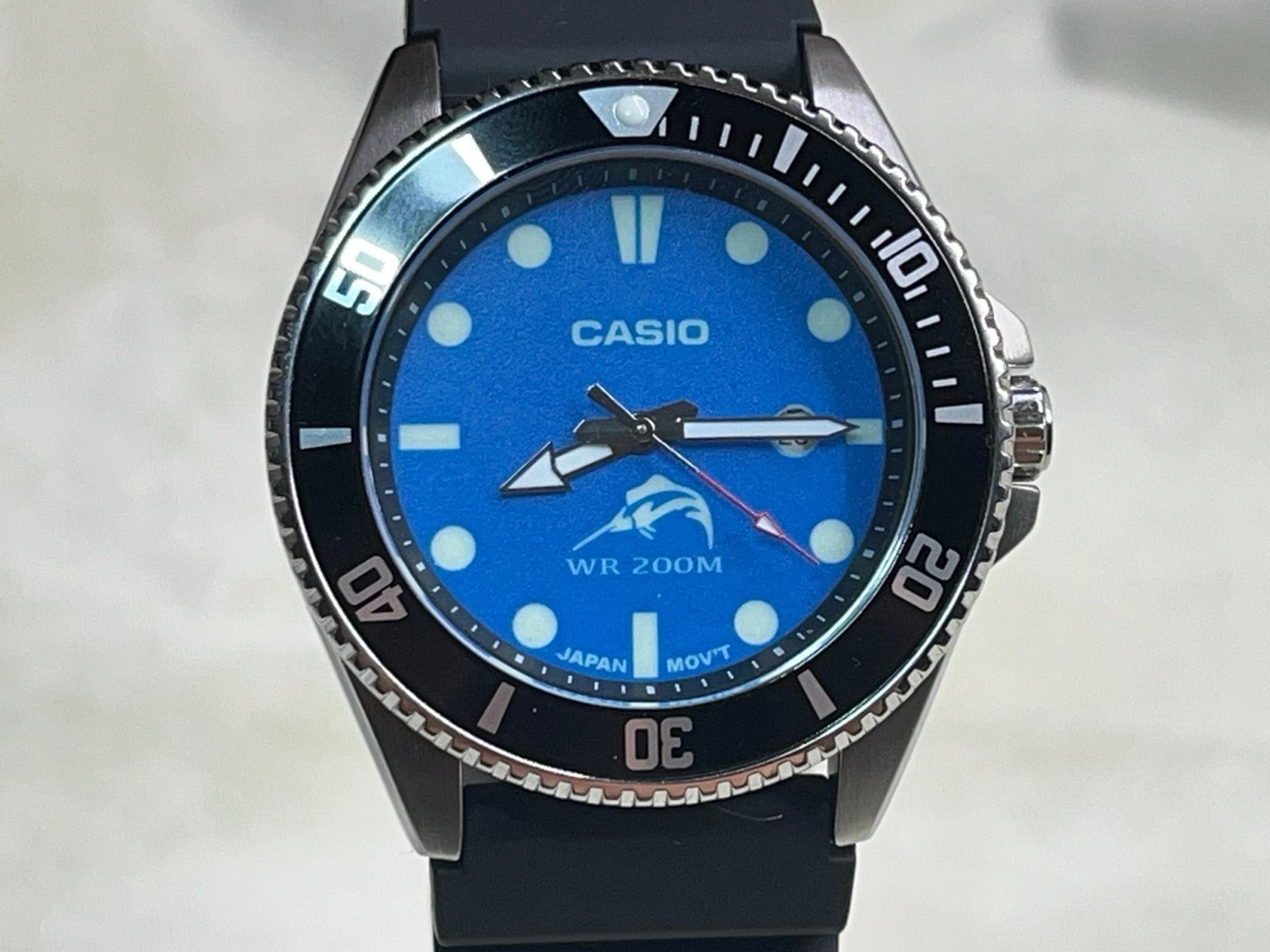 Watch Casio Duro MDV-106 Marlin Mod blue dial.