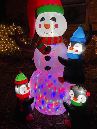 6ft Height Christmas Inflatable Snowman and Penguins with Lights