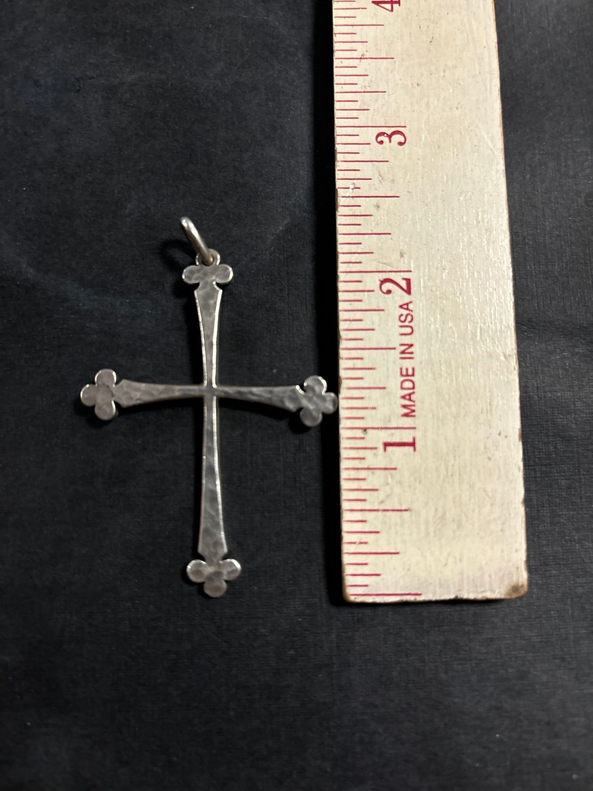 James Avery Clover Hammered Cross