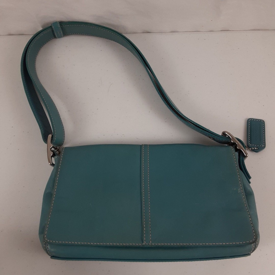 Coach Legacy Blue Leather Flap Shoulder Bag Vintage 2005 Model #9848 Crossbody