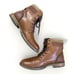 J. Ferrar Davidson Boots Mens 7.5 Brown Faux Leather High Lace Up Cap Toe Shoes