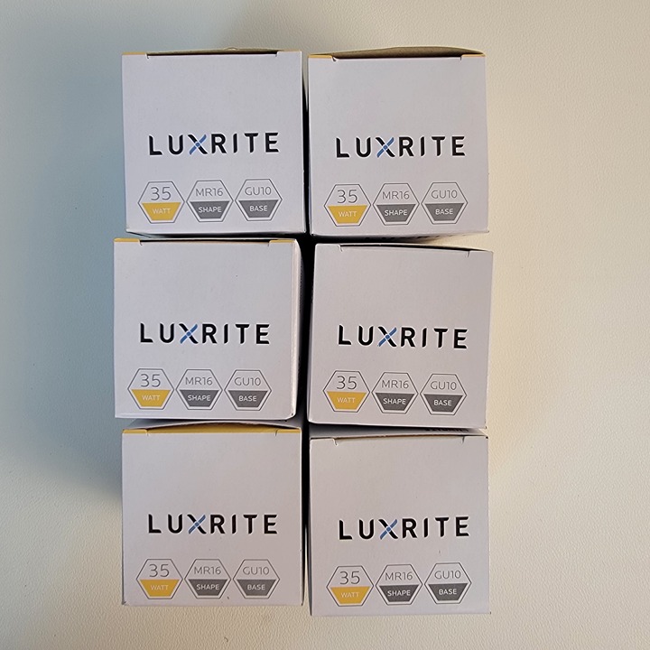 Luxrite MR16 Bulb GU10 2700K 320lm 120V 35W Dimmable Warm White (6-Pack)