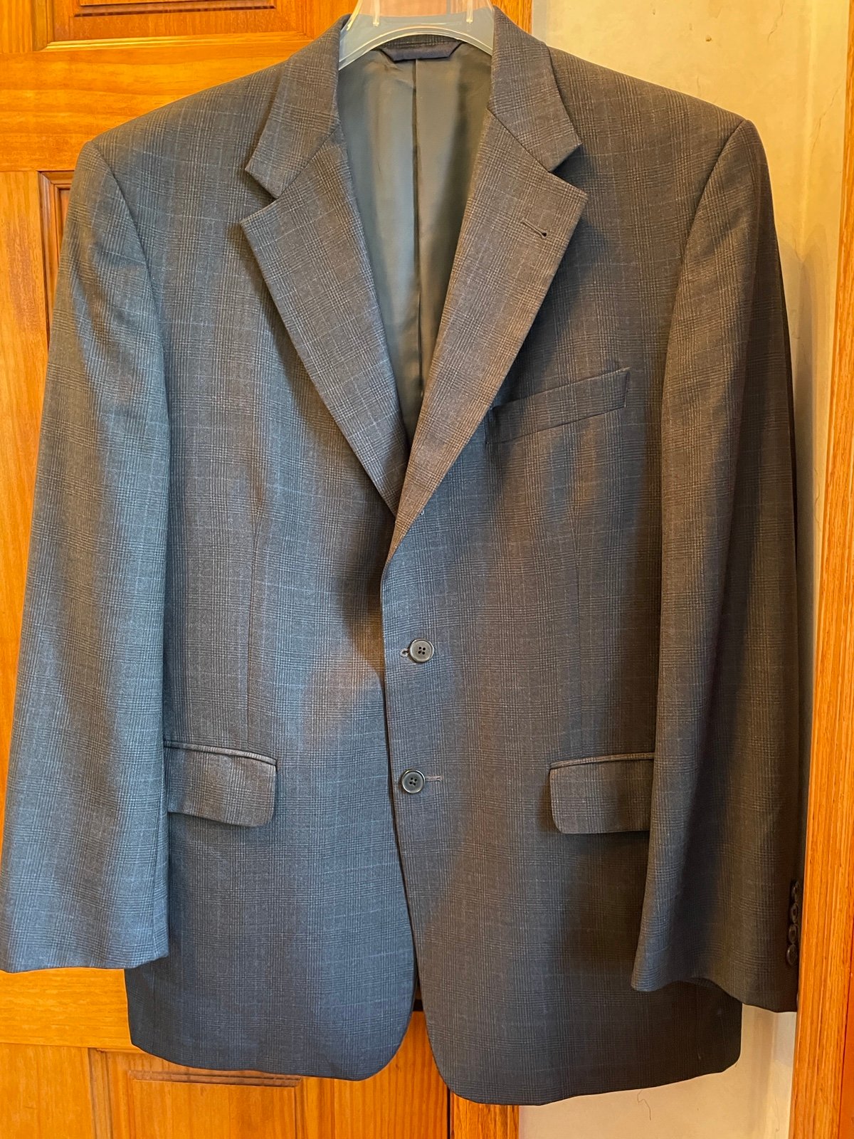Burberry London Wool Navy Plaid Blazer 40R-- MINT