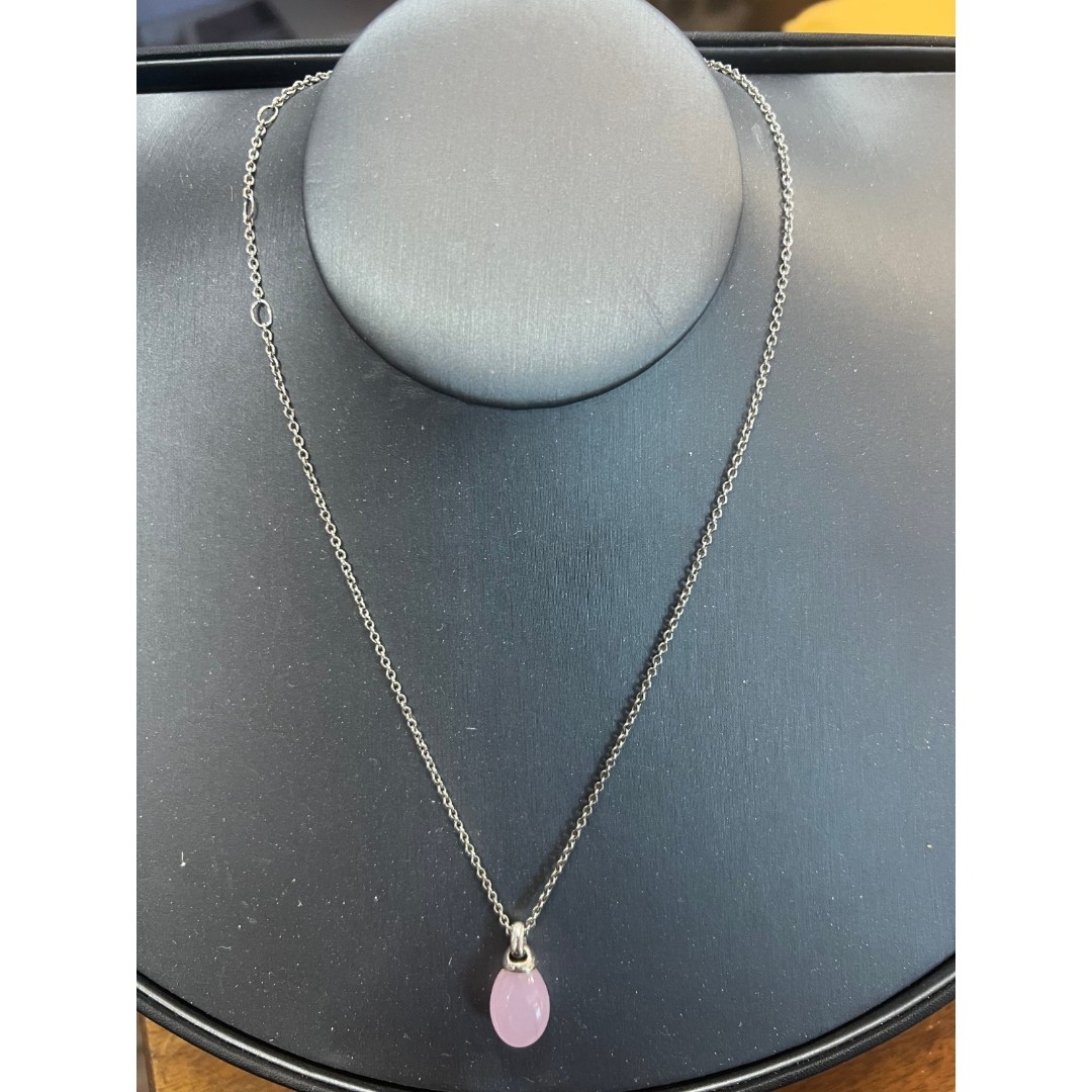 Ti Sento Milano Adjustable 18 925 Necklace with Rose Pink cabochon cut crystal