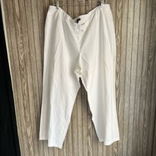 Eileen Fisher Plus Size White Straight Leg Stretchy Casual Pants Bottoms Slacks