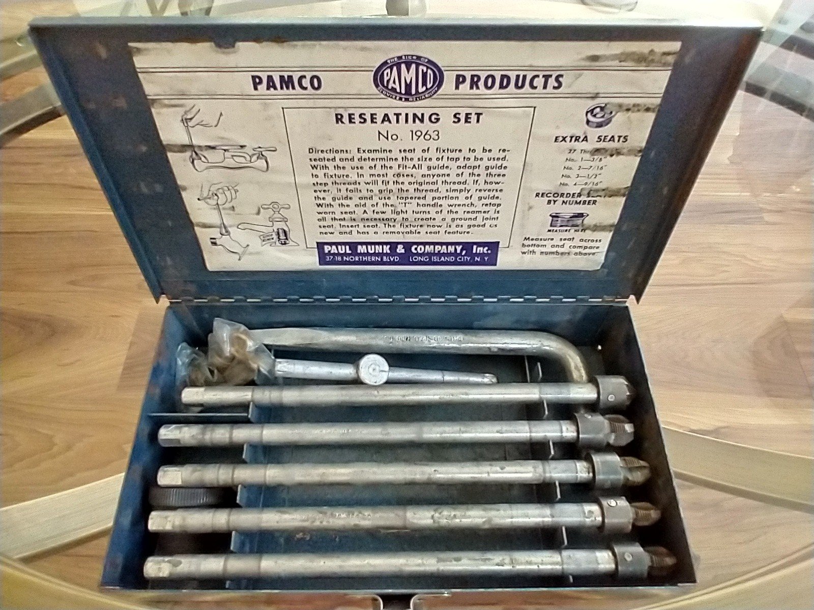 PAMCO PRODUCTS Valve Reseating Tool Set No 1963 In Box Made In USA