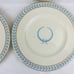 4pc Vintage 1940s Tatler of Trenton 10” Dinner Plate Blue Laurel Leaf Gold Trim