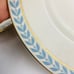4pc Vintage 1940s Tatler of Trenton 10” Dinner Plate Blue Laurel Leaf Gold Trim