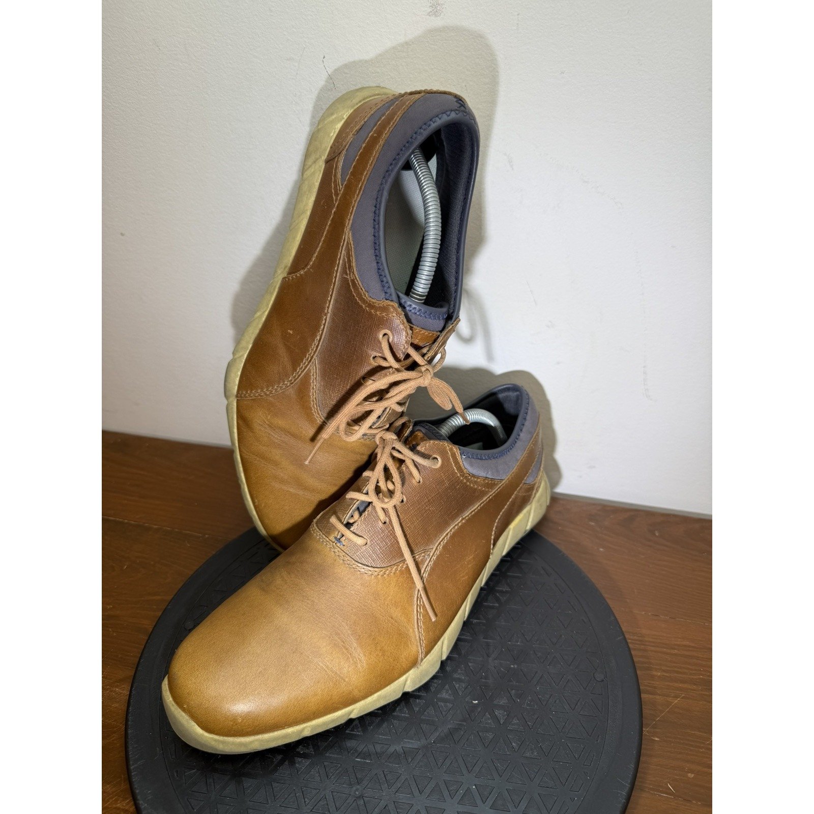 Puma Ignite Camel Brown Leather Golf Shoes Men's Size 10.5 Rubber Cleats
