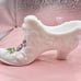 Vintage Fenton Milk Glass Shoe - Cabbage Rose Imprint & Painted Violets SIGNED