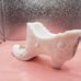 Vintage Fenton Milk Glass Shoe - Cabbage Rose Imprint & Painted Violets SIGNED