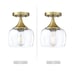 Farmhouse Gold 1-Light Semi Flush Mount Ceiling Light with Handblown Clear Glass