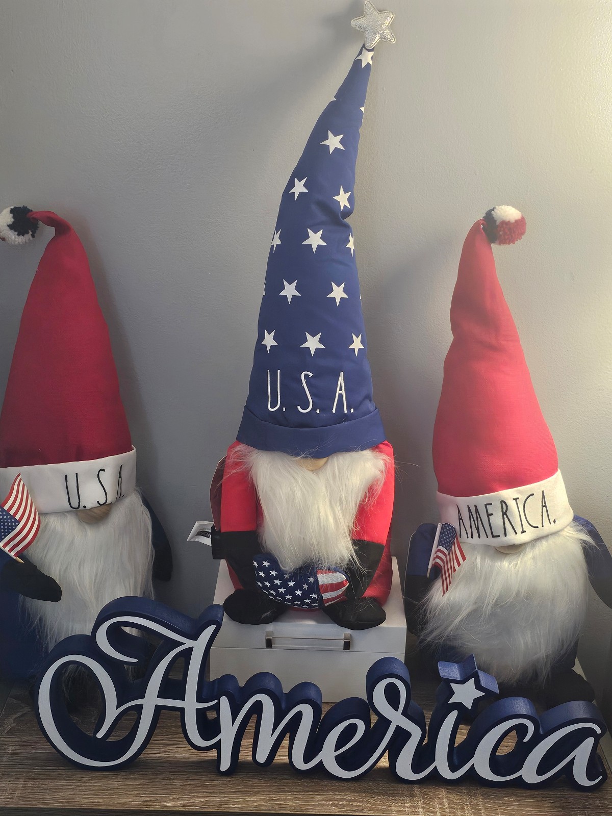 ★SHIPS FREE★ SET OF 3 nwt RAE DUNN Patriotic Gnomes