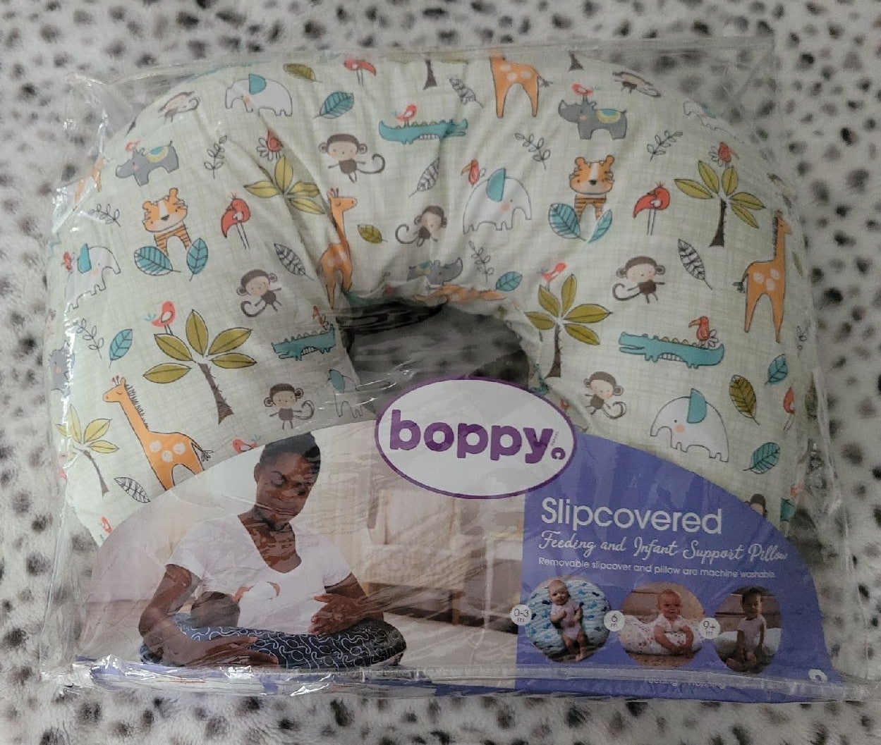 boppy Brand Slipcovered Feeding and Infant Support Pillow in Jungle Beat Print