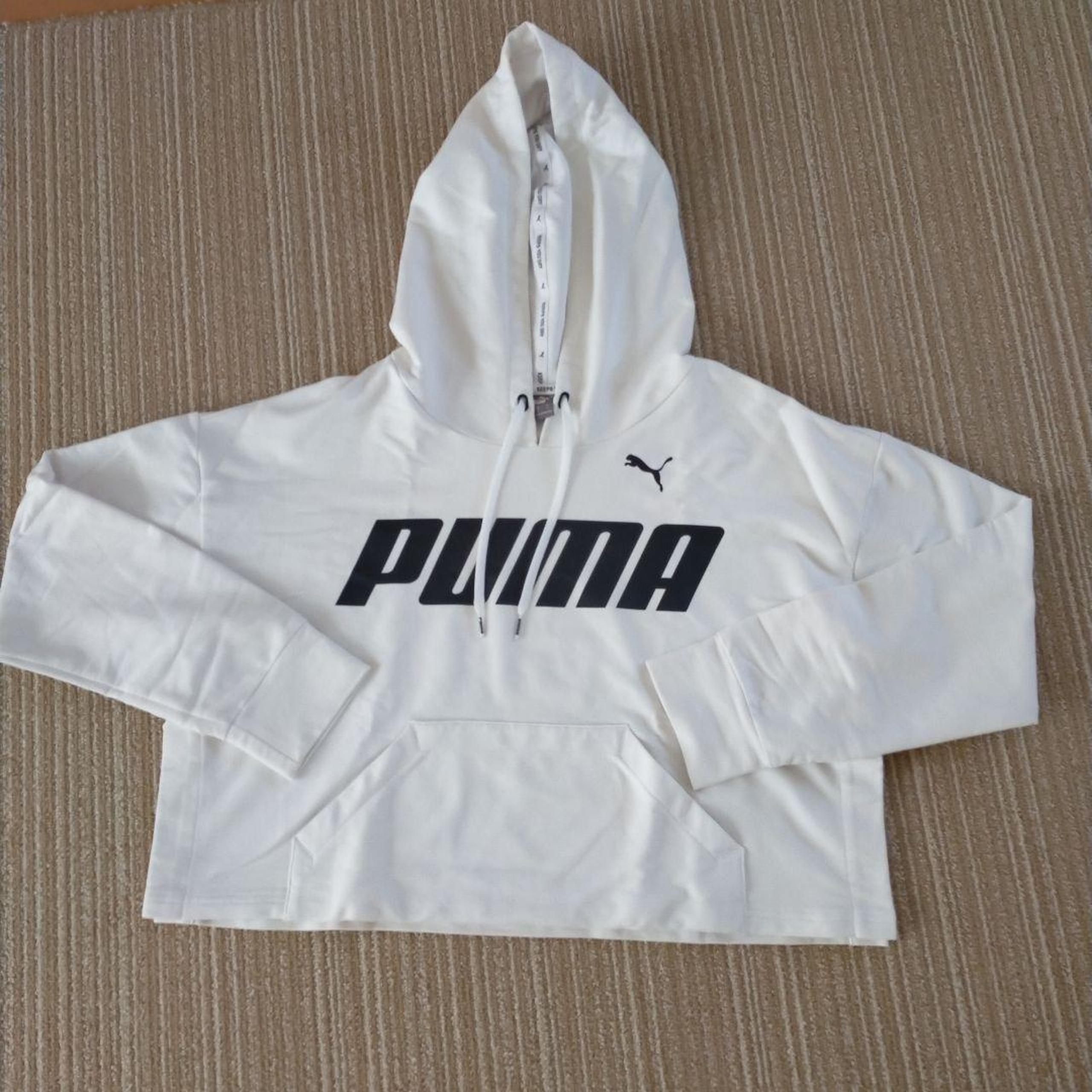 PUMA Long Sleeve Hoodie White Size S