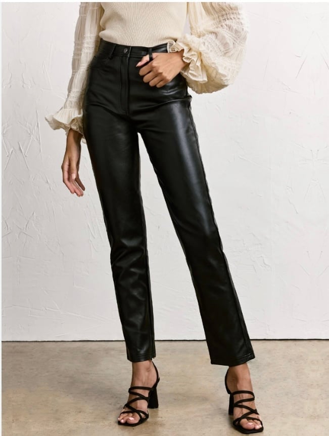 High Waisted Faux Leather Pant Edit By Nine Size S Waist 24” Length 27” Pd 98