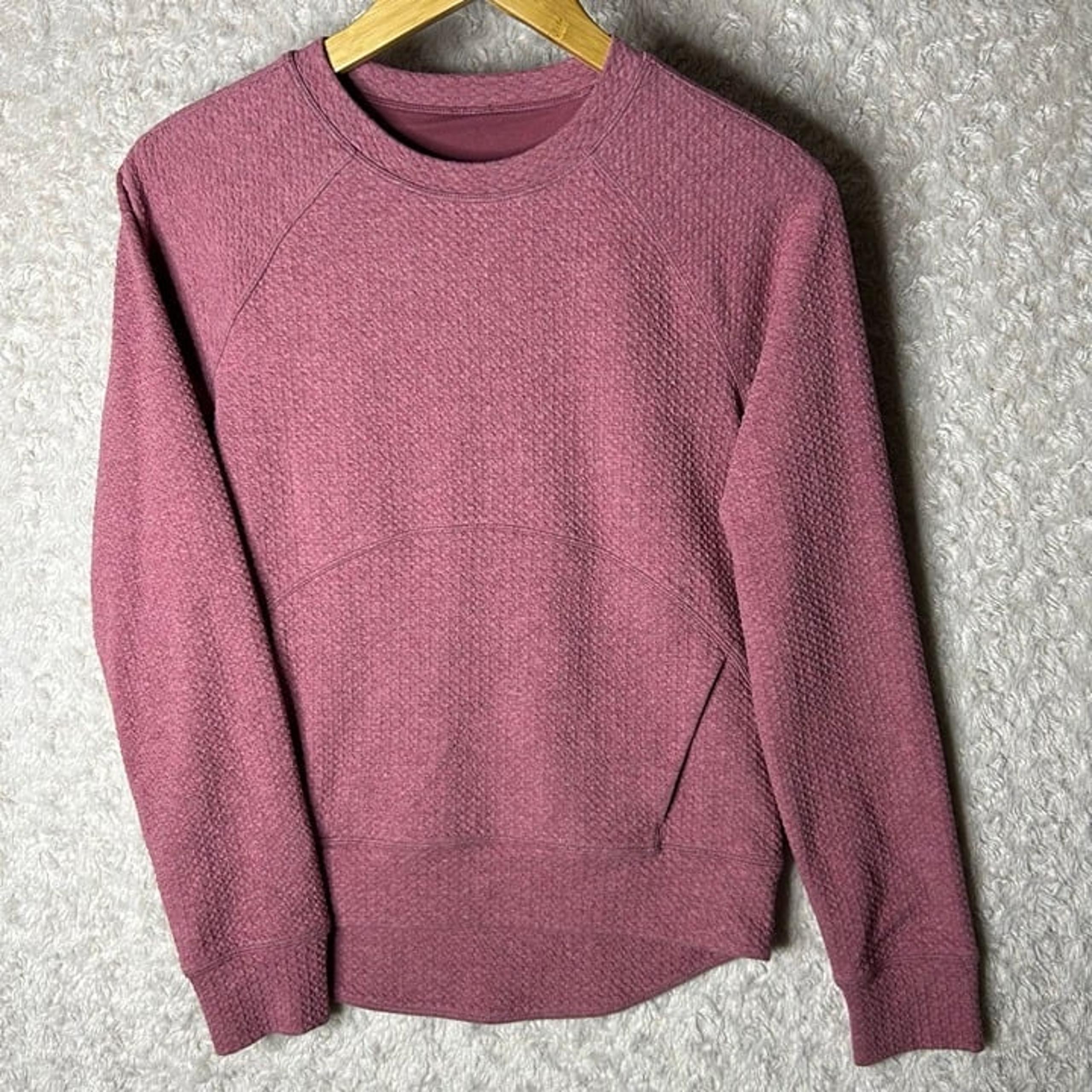 Lululemon Catch a Moment Crew Neck Sweater Deep Pink Women’s Small Cotton Blend