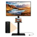 Floor TV Stand w/Power Outlet Height Adjustable Tall TV Stand w/Storage Shelf