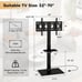 Floor TV Stand w/Power Outlet Height Adjustable Tall TV Stand w/Storage Shelf
