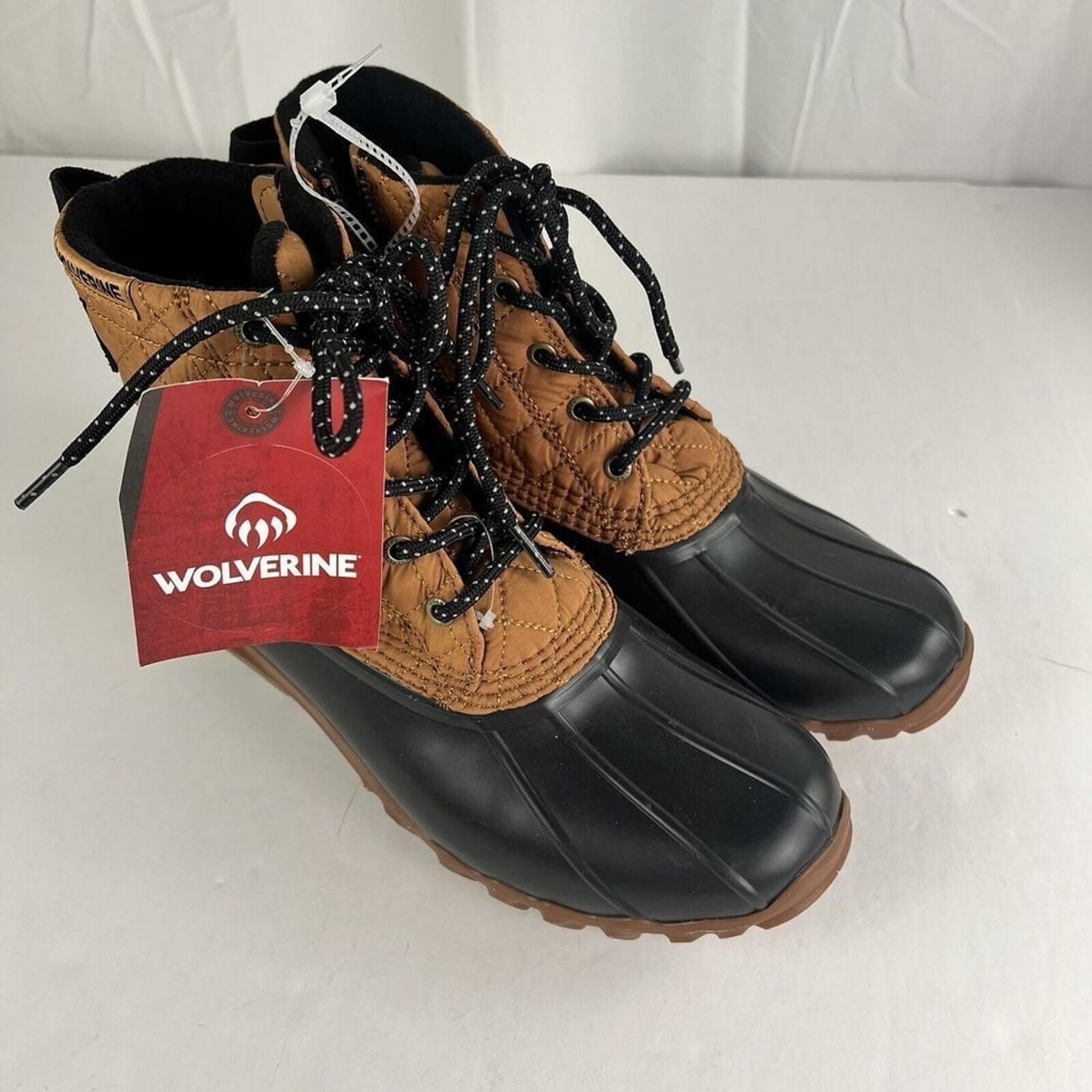 Wolverine Torrent Sz 10M Women's Quilted Duck Boot Whiskey/ Black NWT MSRP $159