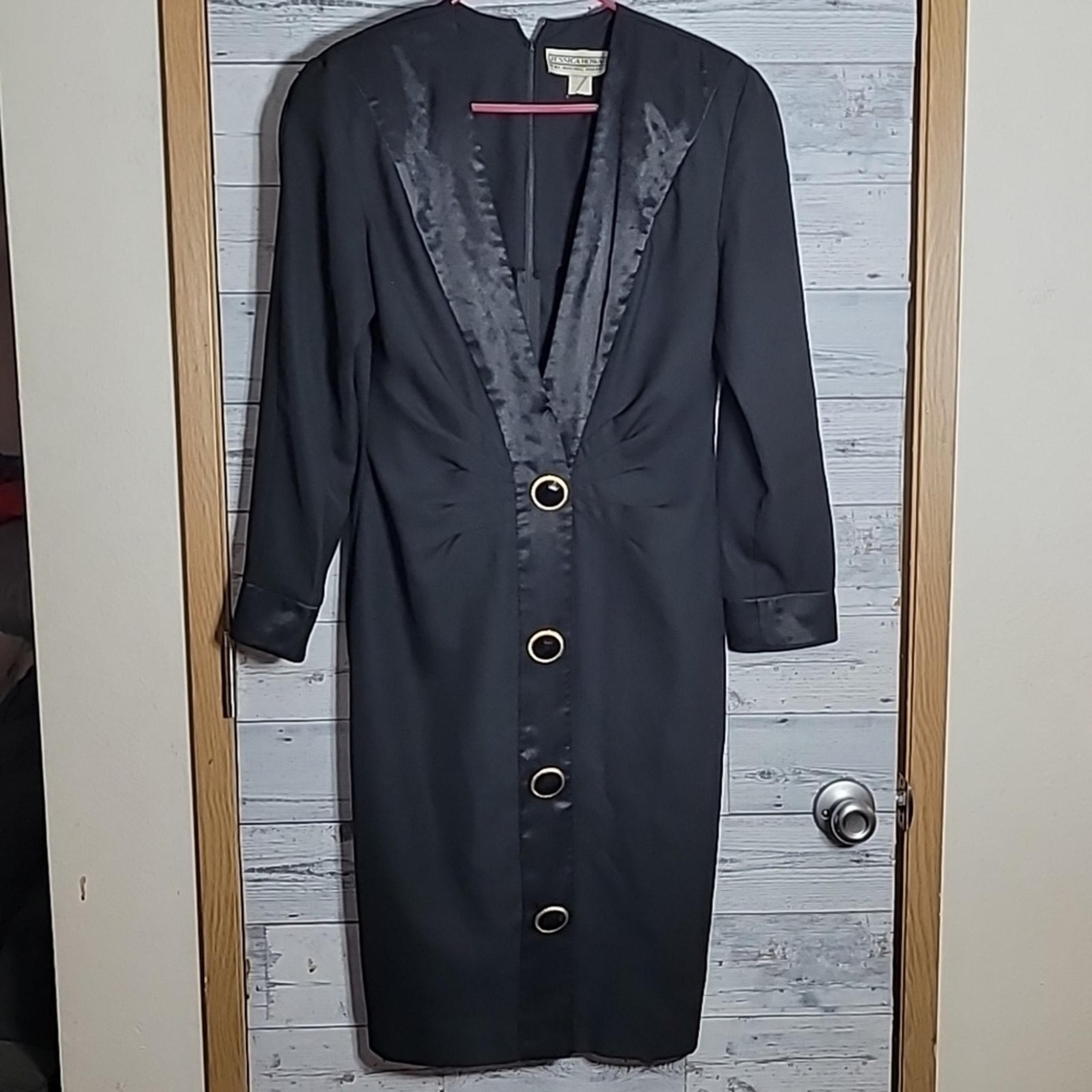 Vintage Jessica Howard by Mitchell Rodbell Black Dress Sz 10