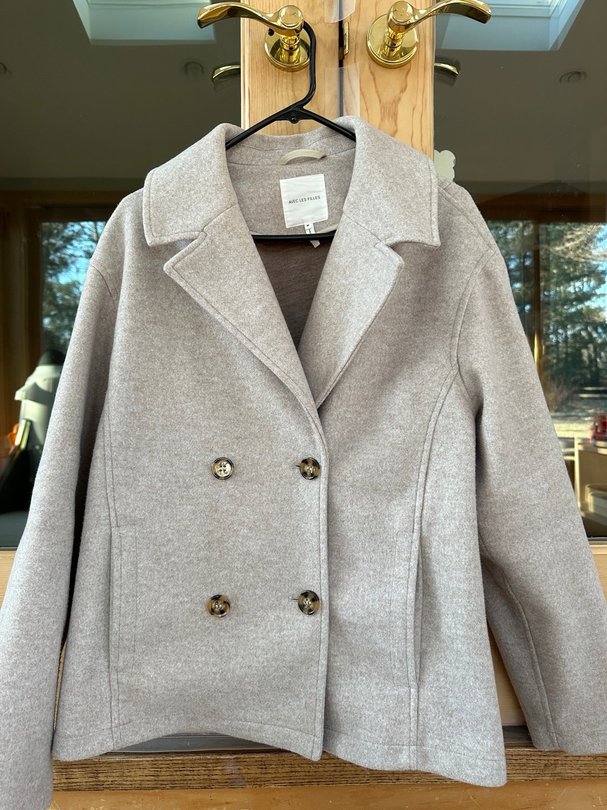 ANTHROPOLOGIE Avec Les Filles Double-Breasted Coat Womens size MEDIUM