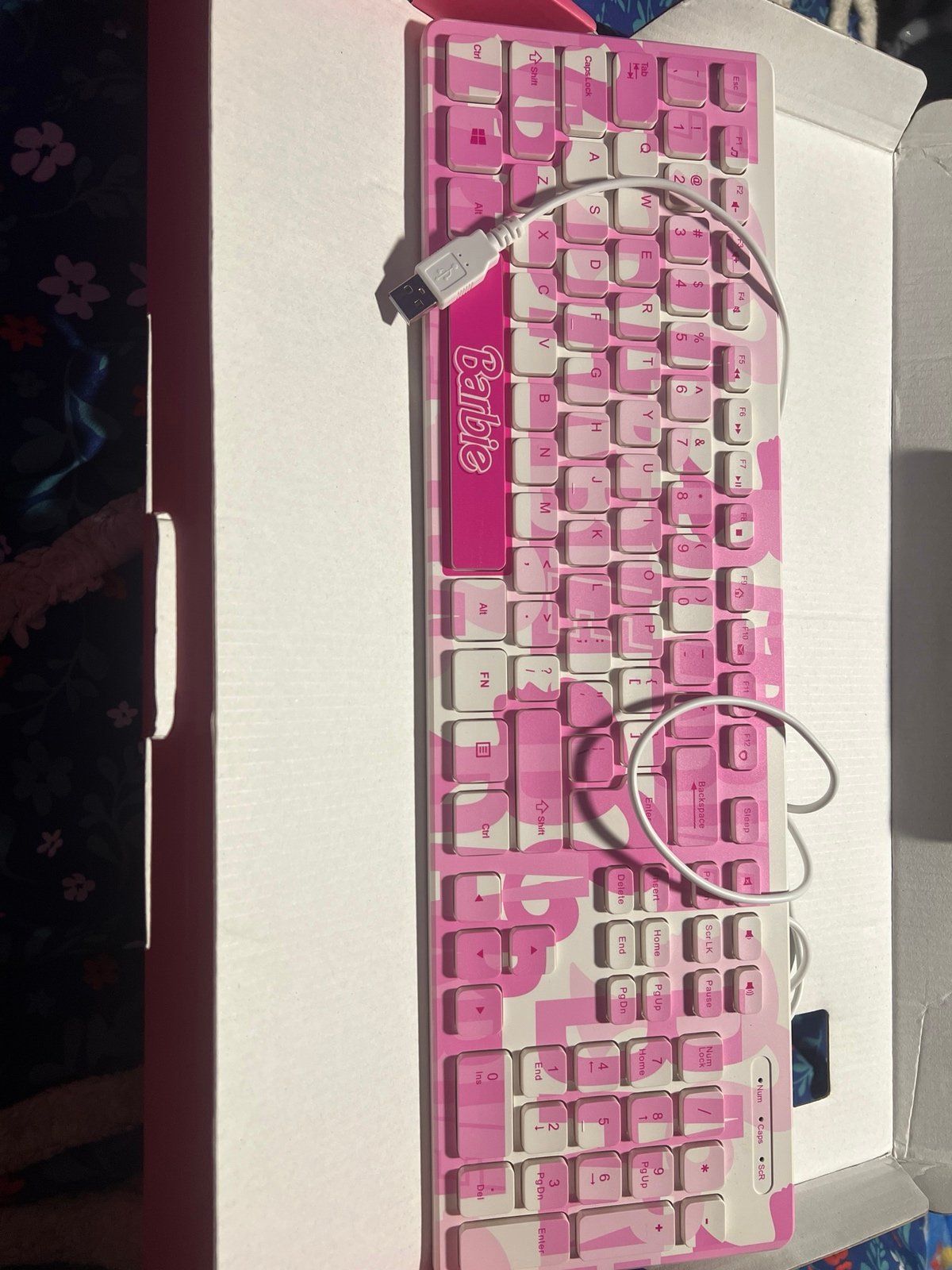 A wired keyboard