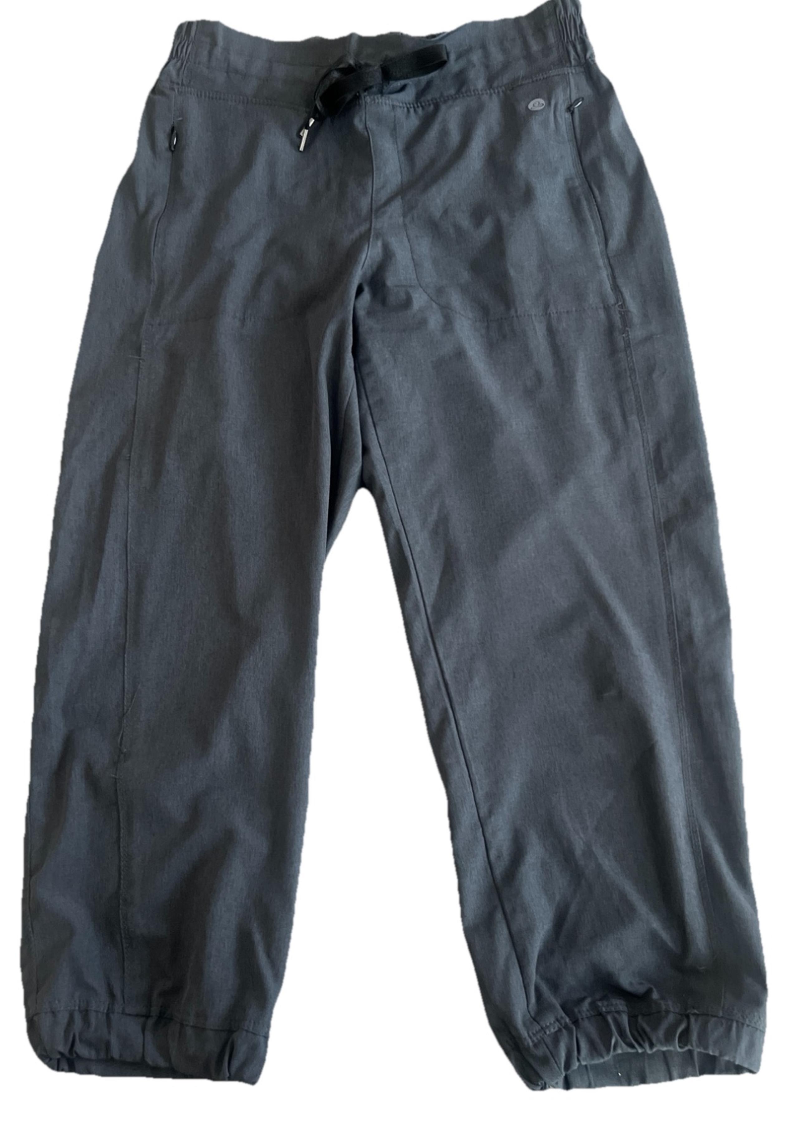 APANA Gray Cropped Zipper Pocket Nylon Elastic Waist Joggers Hiking Pants Small
