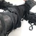 Mummy Bandage Gloves Black Lace Up Arm Warmers Halloween Costume Gray Zombie Psy