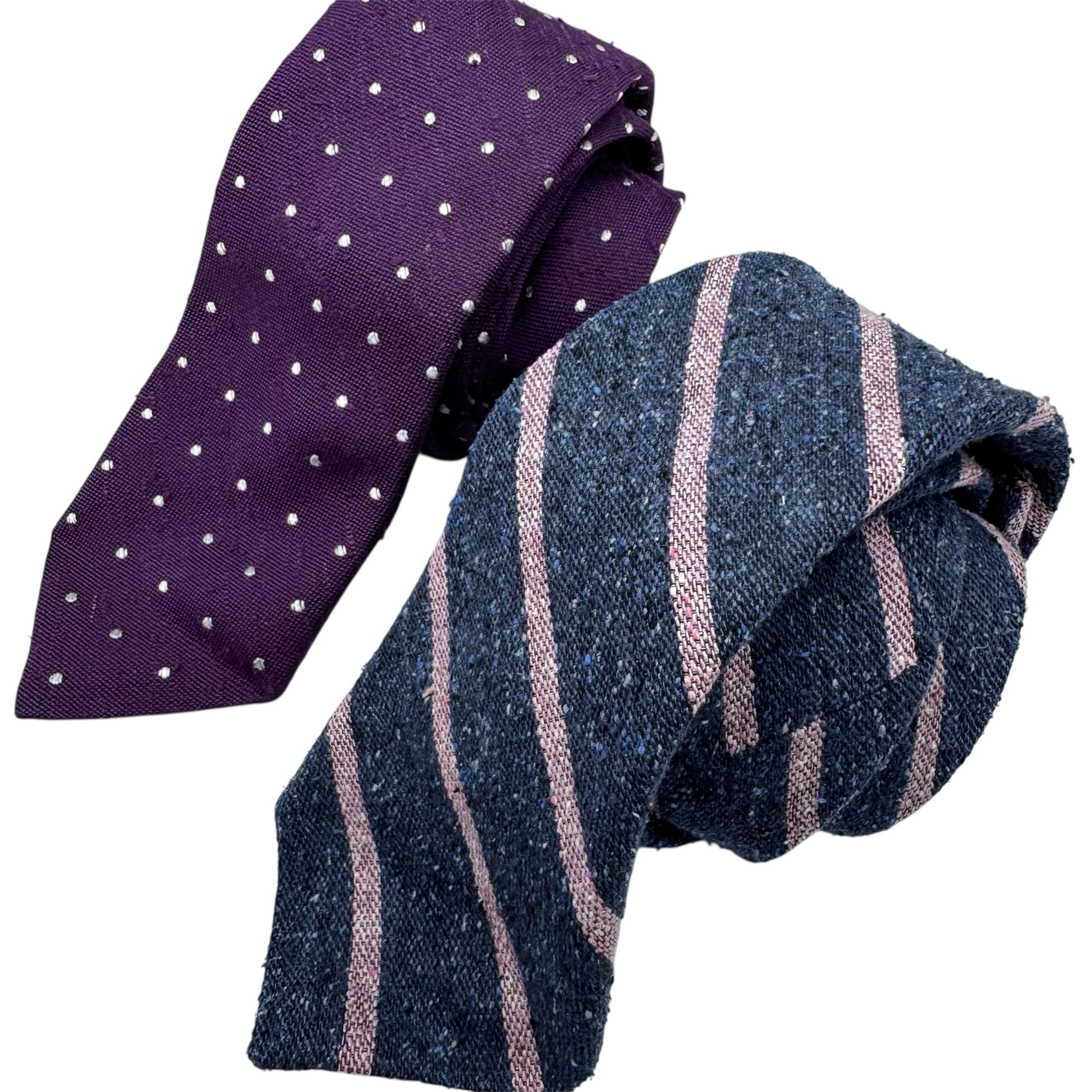Pair of Two J. Crew Textured Silk Skinny Ties