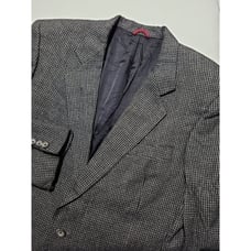 HART SCHAFFNER MARX Mens 41R Black Blazer Sport Coat Suit Jacket Houndstooth EUC