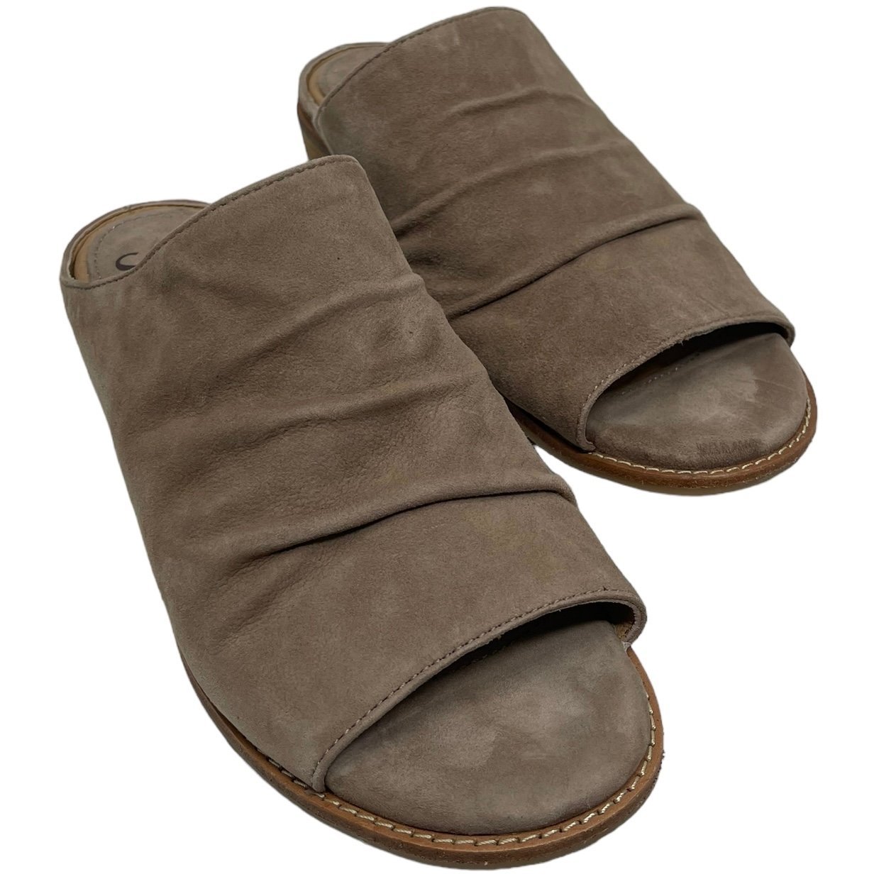 Sofft Women's Netta Slide Open Toe Sandals Stone Suede Size 6 1/2 6.5