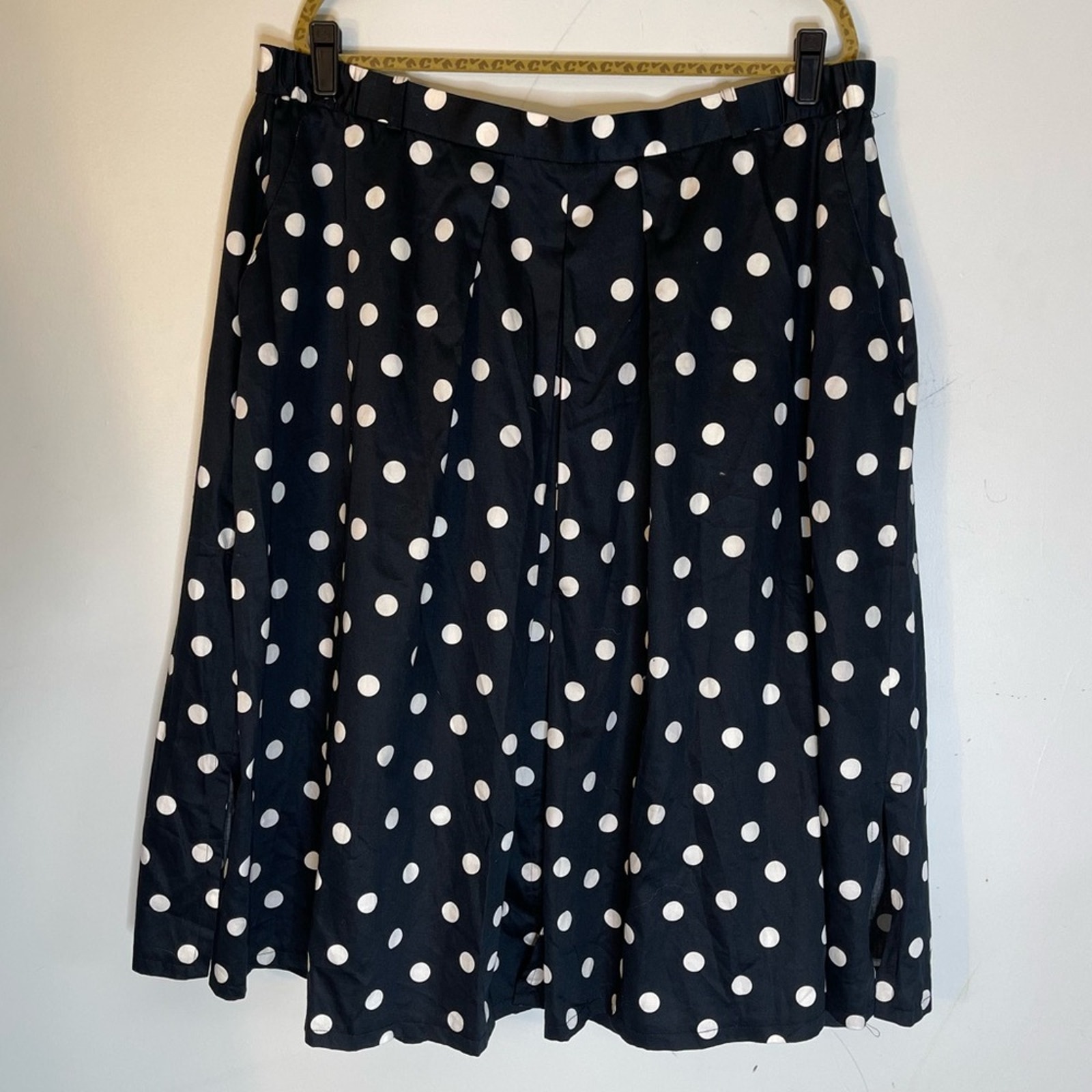 Givenchy En Plus Black and White Polka Dot Circle Designer Skirt Size 20