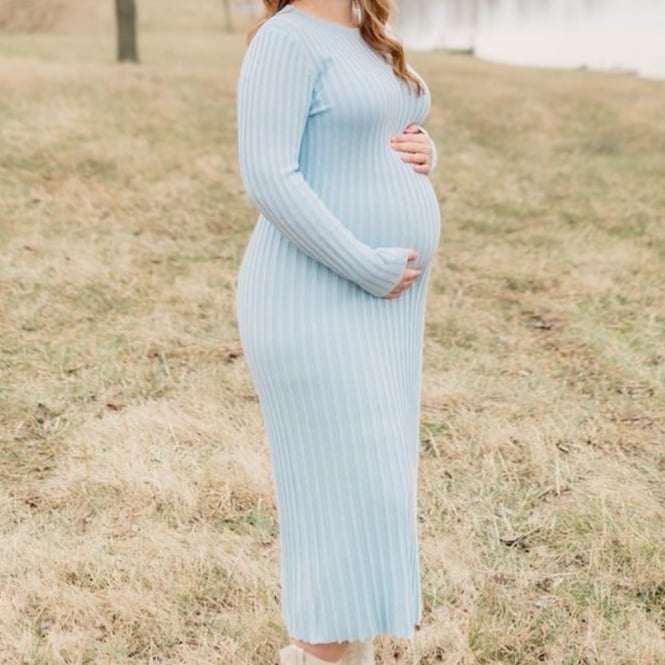 Ribbed knit midi dress
