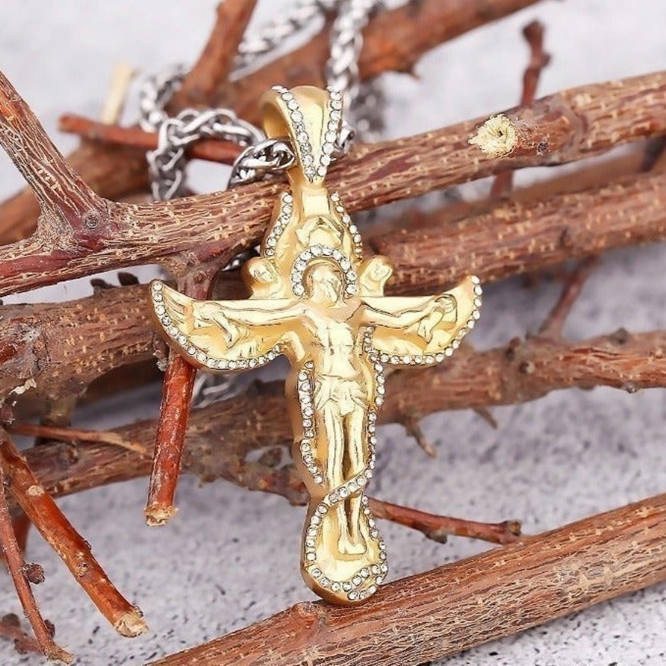 Easter Jesus Cross Christian Catholic Stainless Steel Unisex NecklaceGP1231409