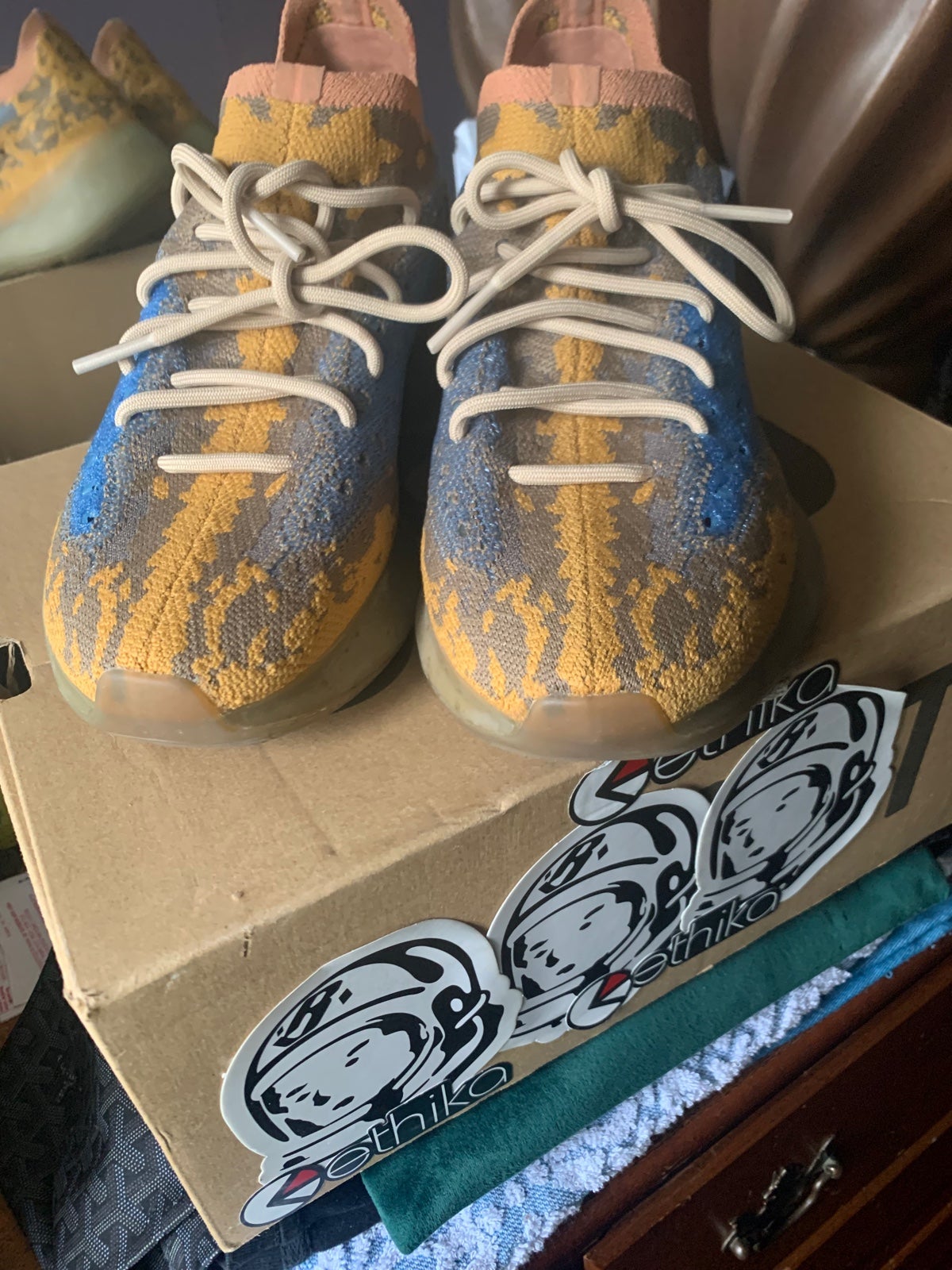 Yeezy Adidas Boost 380 Oat in Bloarf/Blue