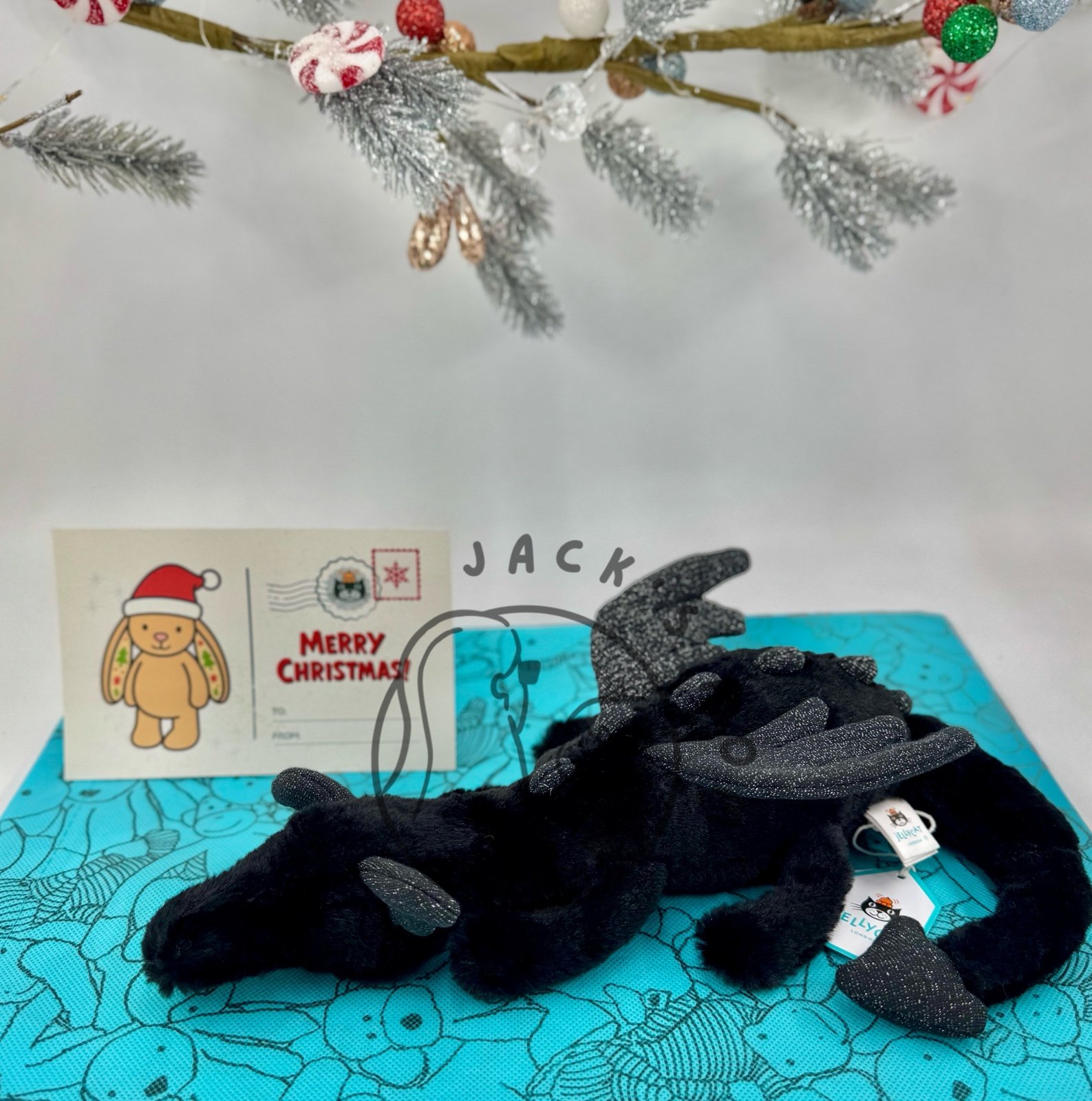Authentic Jellycat Little Onyx Dragon | Gift Set | Retired | New | Same-Day Ship