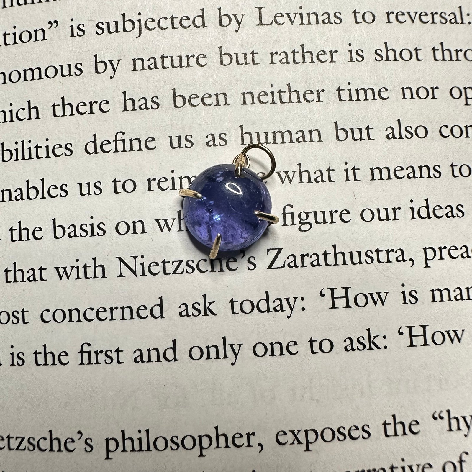 14k Tanzanite pendant charm claw prongs compass for necklace