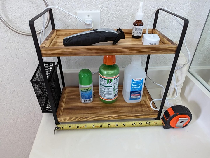 Bathroom Counter Organizer with Basket, Bathroom Organizers and Storage