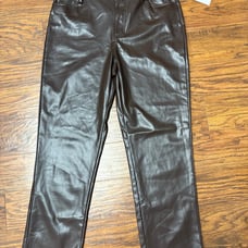 Calvin Klein Pants Women’s Brown Coffee Bean Faux Leather Straight Leg SZ.12 NWT