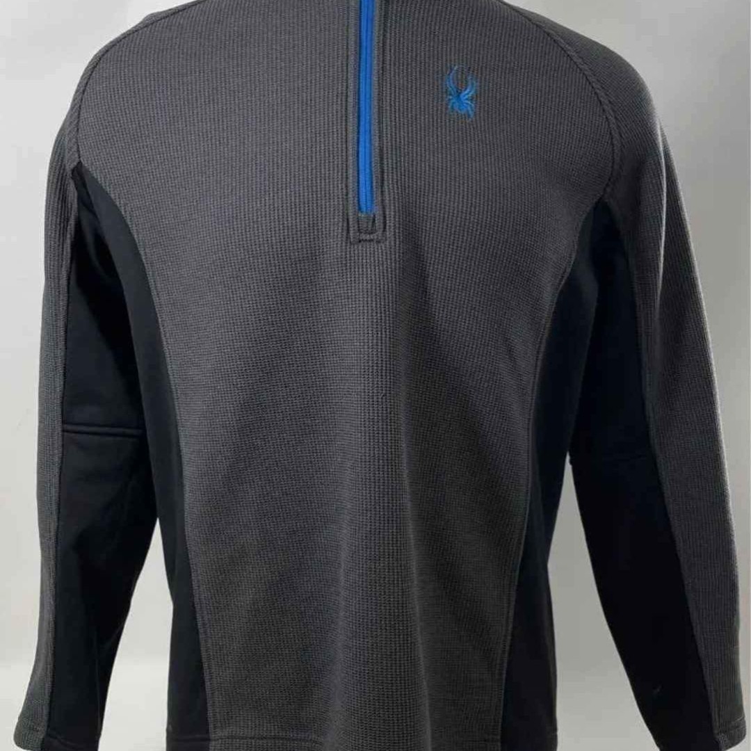 Men's Spyder Outbound Grey and Blue Half Zip Up Sweater, Size XL