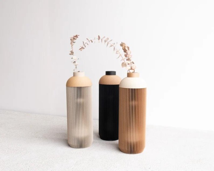 ONDE Vase - Natural or Mist White - Minimalist wooden vase perfect