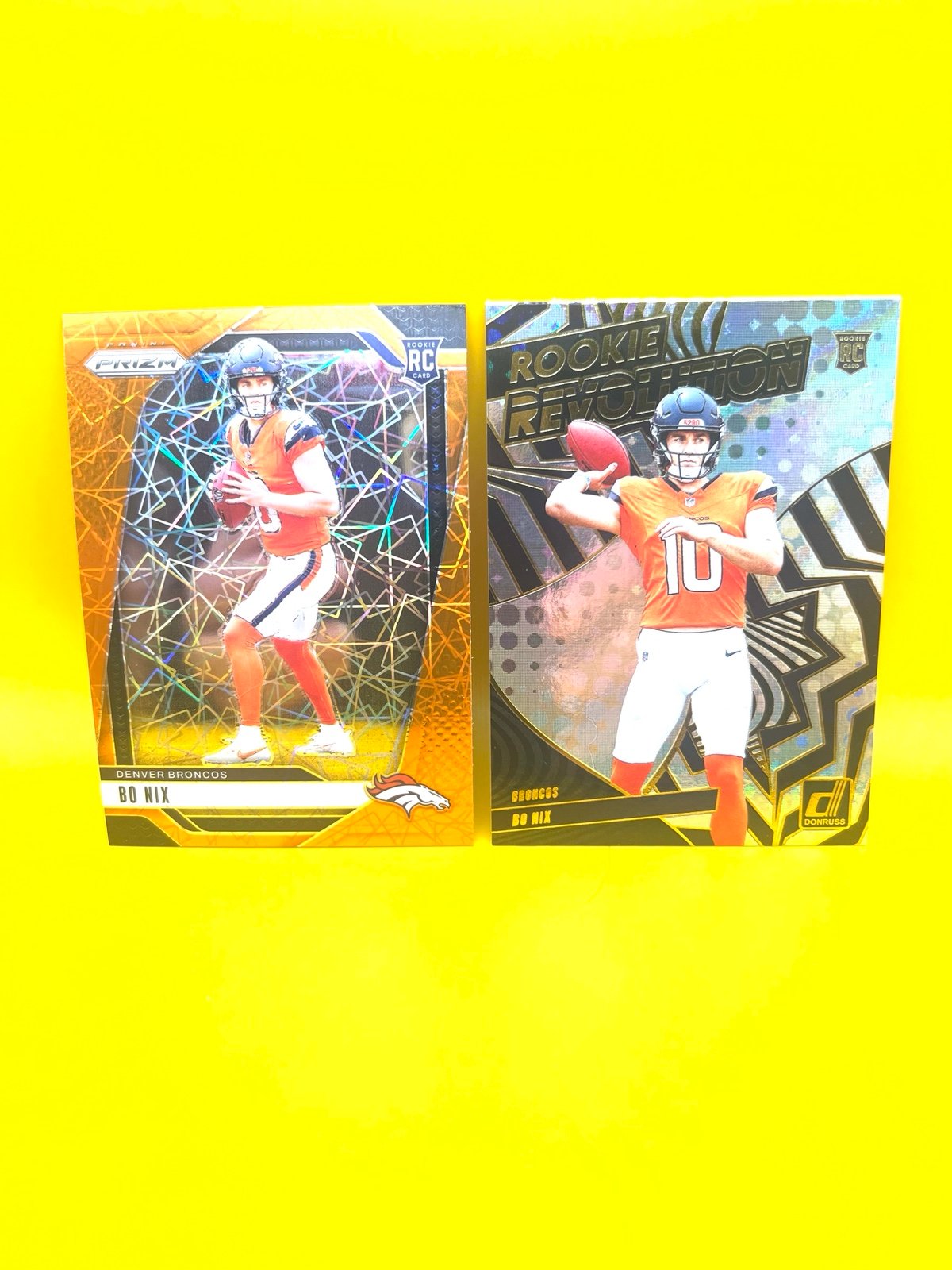 Bo Nix Prizm Orange Lazer Rookie Revolution Bundle
