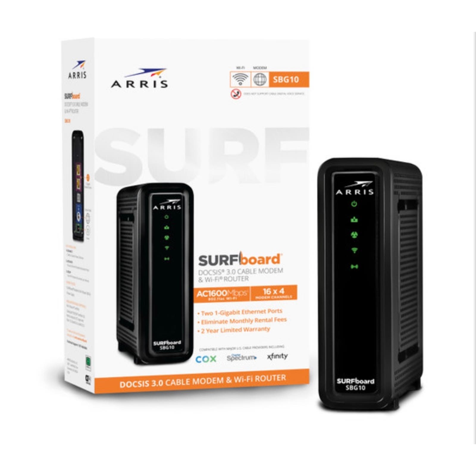 ARRIS SURFboard® SBG10 DOCSIS® 3.0 Cable Modem & Wi-Fi® Router